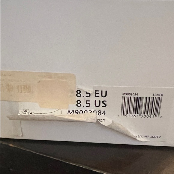 Marc Jacobs Metallic Silver Flats with Gold Floral Accents - Picture 10 of 10